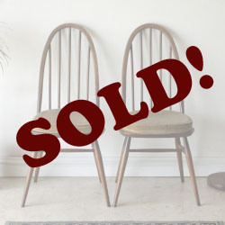 アーコール・ERCOL・クエーカーチェア・ブラウン・２脚セット・クッション付き・アンティーク・ビンテージ・北欧