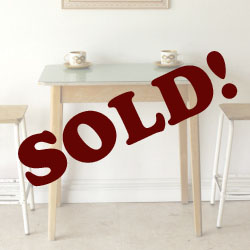 Formica・アンティーク・イギリス・テーブル・シャビー・ブルー・グリーン・フォーマイカ・ビンテージ