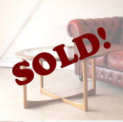 McIntosh・マッキントッシュ・テーブル・円形・ガラス・チーク・ミッドセンチュリー・ビンテージ・アンティーク