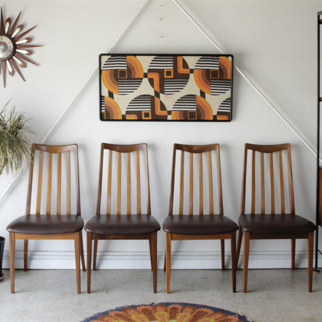 安心感のある G Planの定番チェア ジープラン ダイニングチェア フレスコ 4脚セット ビンテージアンティーク