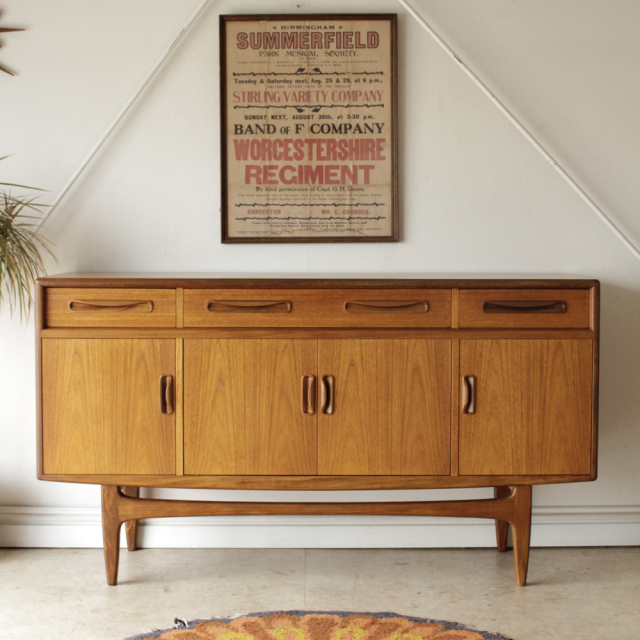 再入荷 不動の人気アイテム G Planジープラン チーク フレスコサイドボード テレビボード ビンテージ収納家具 ミッドセンチュリー北欧アンティーク食器棚