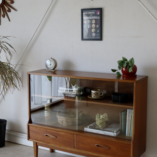 ジェンティーク（Jentique）製ビンテージのガラスブックケース