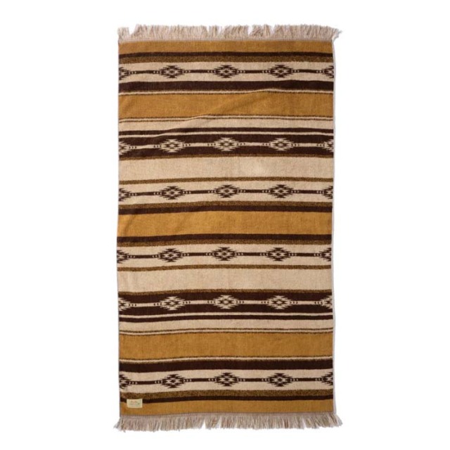 basshu今治コットンパイルブランケット Native Border BROWN　888004