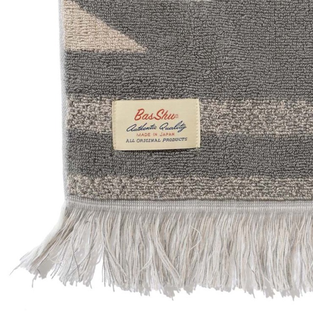 basshu今治コットンパイルブランケット Native Motif BEIGE　888005