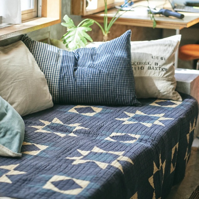 Basshu】 Patchwork Quilt Cover / BLUE 商品番号【888016】