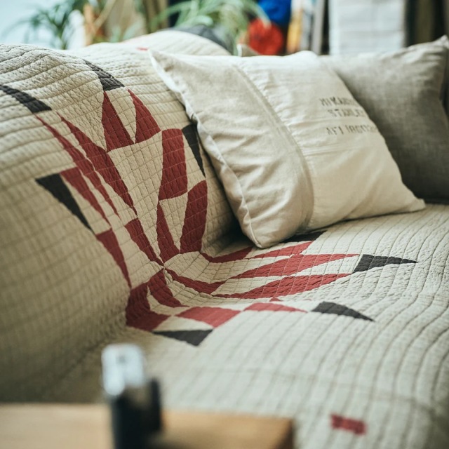 Basshu】 Patchwork Quilt Cover / BEIGE 商品番号【888017】