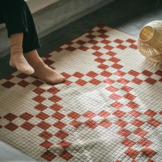 Basshu】 Patchwork Quilt Cover / RED 商品番号【888019】
