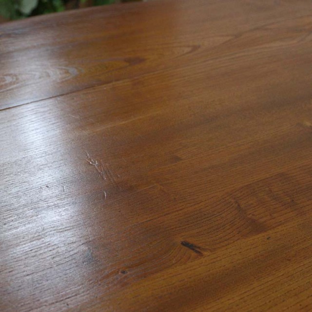 英国製アーコールのヴィンテージダイニングテーブル、両端の天板は折りたたみ可能、ナチュラルカラーの木目が美しい天板。23142