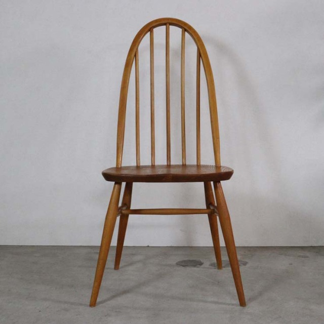 ナチュラルブラウンのすべて木製の背もたれが高いヴィンテージダイニングチェア、23147b