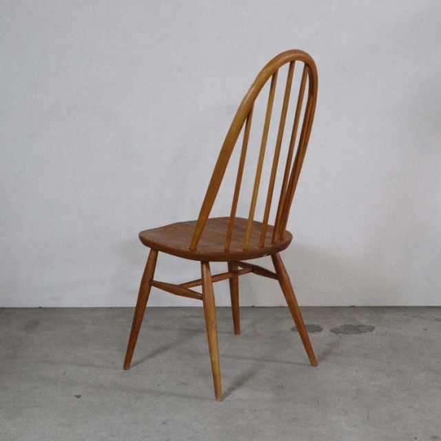 ナチュラルブラウンのすべて木製の背もたれが高いヴィンテージダイニングチェア、23147b