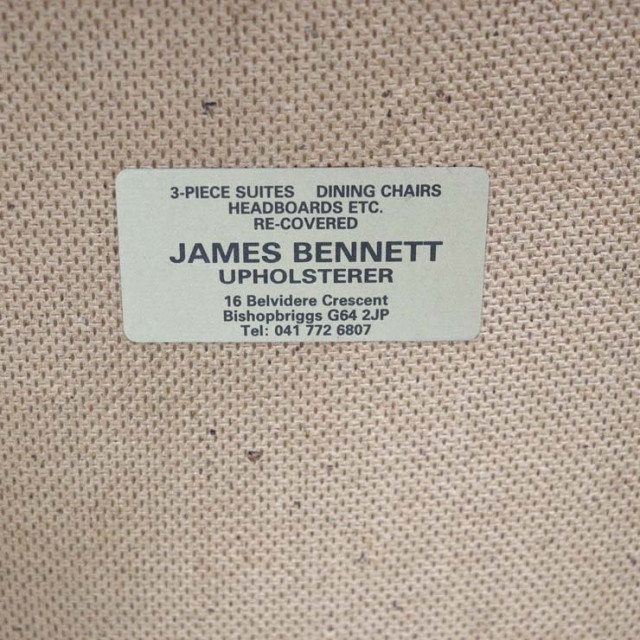 木製のヴィンテージダイニングチェア、茶色、座面はウール、022024a