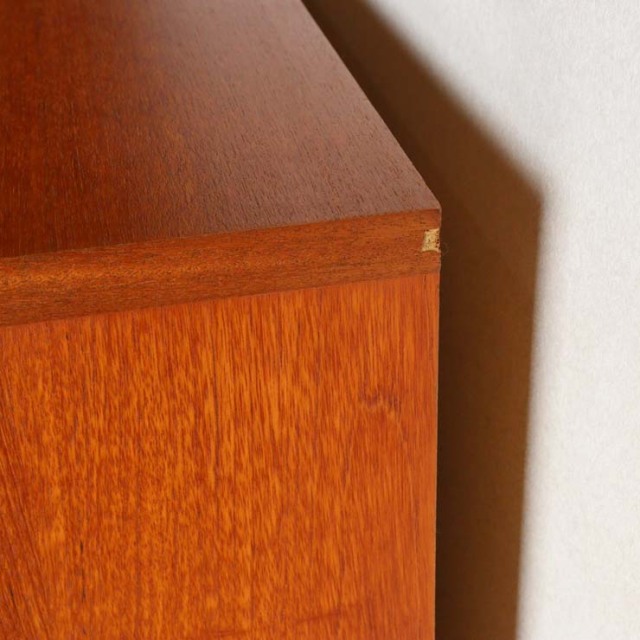 木製のヴィンテージビュロー、上部は上から開く扉、下部は両開きの扉、24118