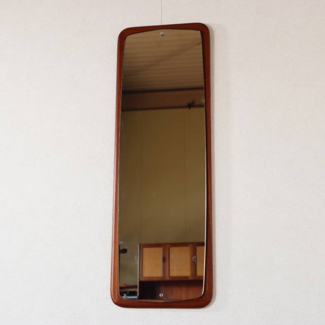 イケてる？イケてます！】 チーク材壁掛けミラー