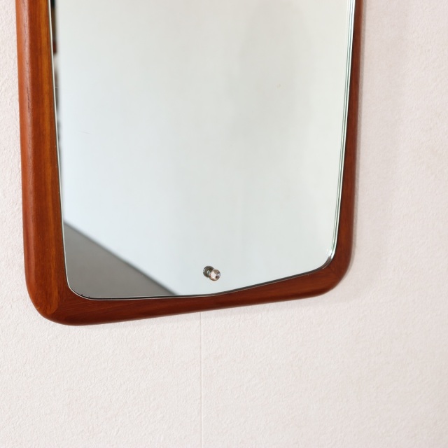 イケてる？イケてます！】 チーク材壁掛けミラー