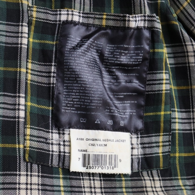 Barbour Bedale オイル抜きクリーニングand水洗い済み