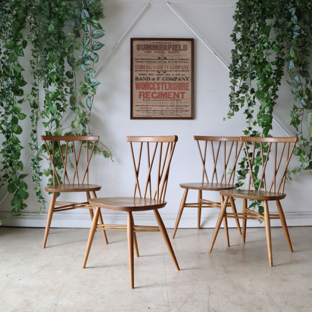 122040　アーコール（ercol） エックスバックチェア　ナチュラル