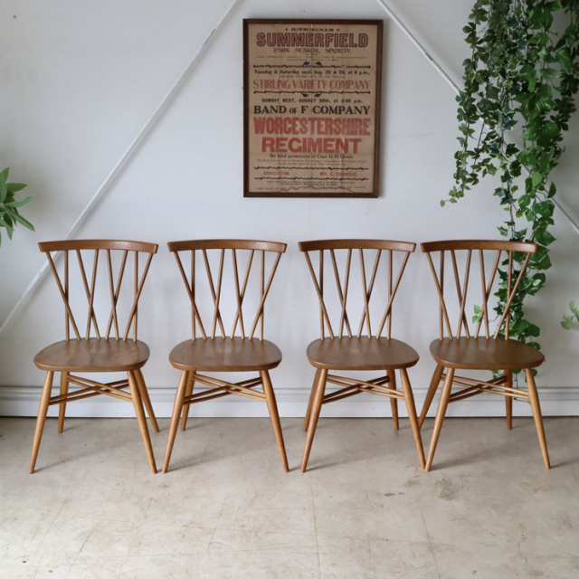 122040　アーコール（ercol） エックスバックチェア　ナチュラル
