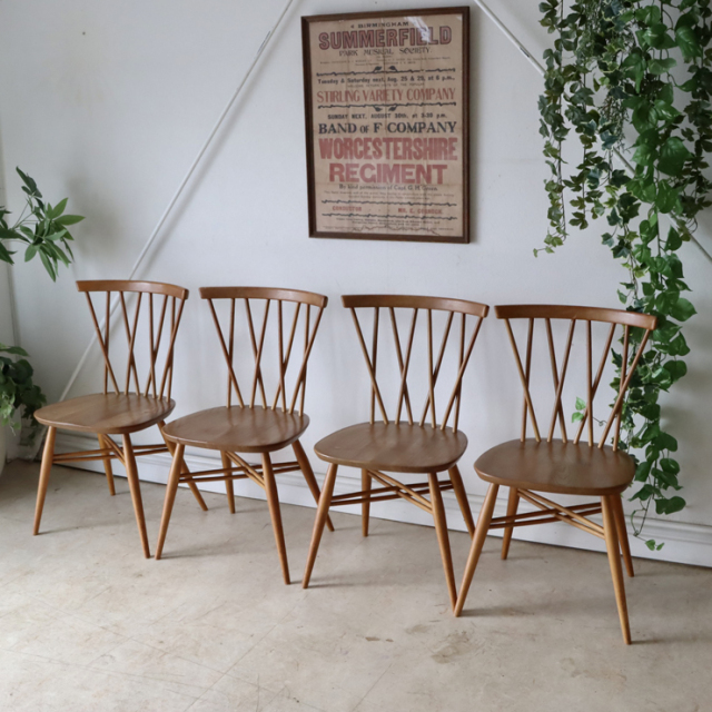 122040　アーコール（ercol） エックスバックチェア　ナチュラル