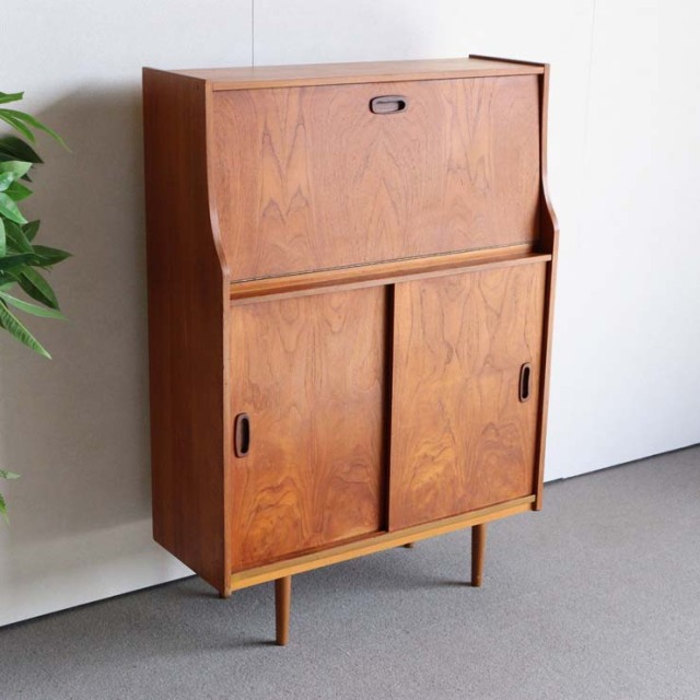 ヴィンテージのチーク材によるビュロー・収納