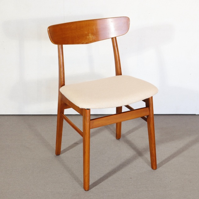 1960s デンマーク製 ウォルナット×チーク ダイニングチェア 仕上済② チーク ダイニングチェア（2/4脚セット） ビンテージ家具家具 / dining