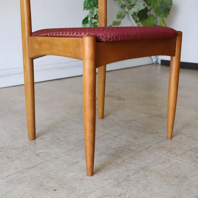 アンティーク　木製ダイニングチェア 花柄　① Vintage Teak Dining Chair with flower seat 1脚 商品番号【022037a