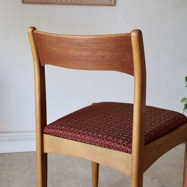 Vintage Teak Dining Chair with flower seat 1脚 商品番号【022037a