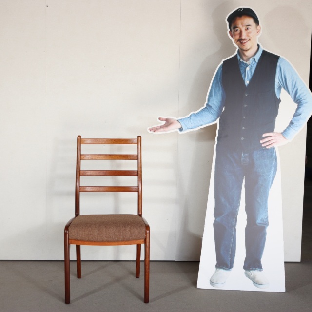 ジープランG-PLAN製ラダーバックチェア 座面は世界の尾州ウールにて張