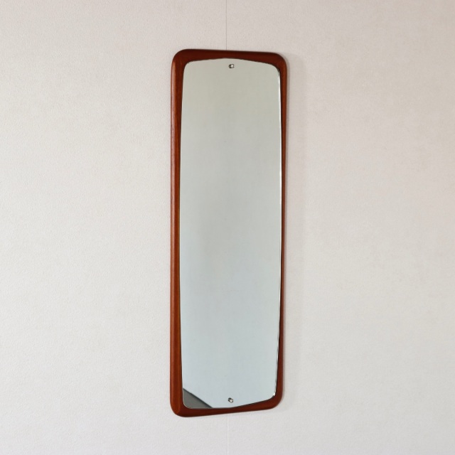 送料込み】【イケてる？イケてます！】 チーク材壁掛けミラー 商品番号