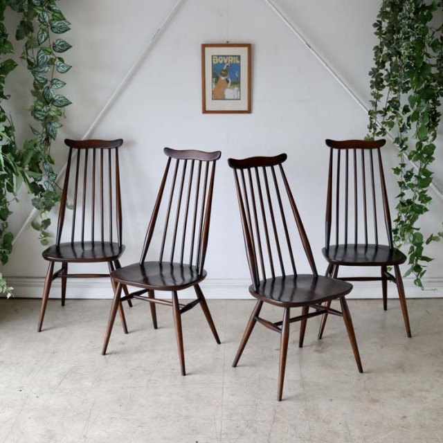 アーコール（ERCOL）ゴールドスミスチェア【ブラウン】４脚　商品番号【022021】