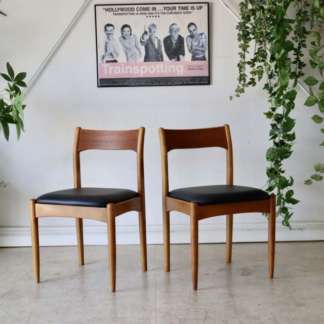 英国製ダイニングチェア（ブラック）２脚セット　商品番号【022102】