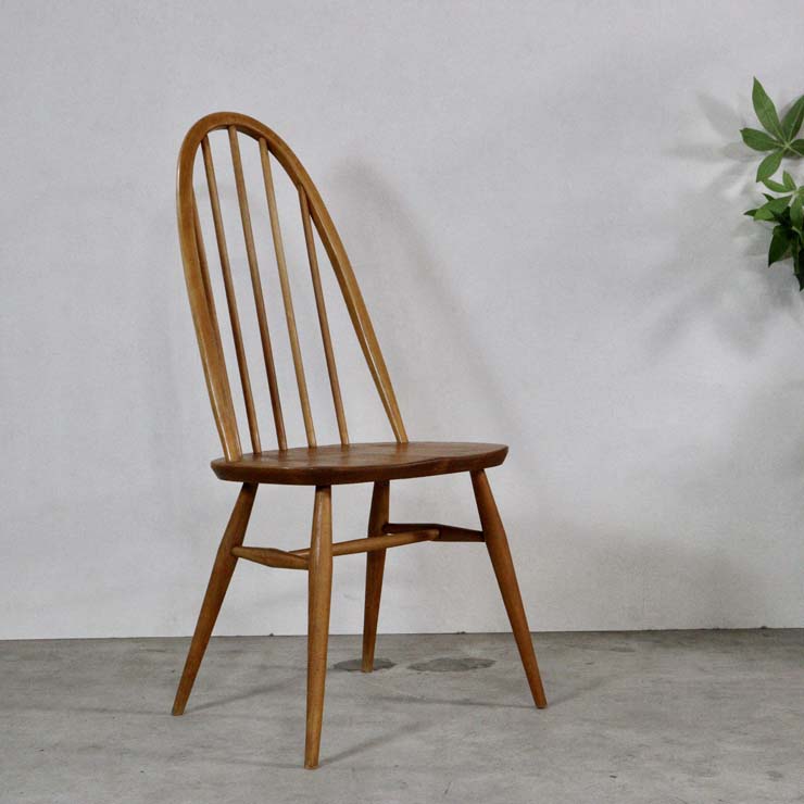 ナチュラルブラウンのすべて木製の背もたれが高いヴィンテージダイニングチェア、23147b