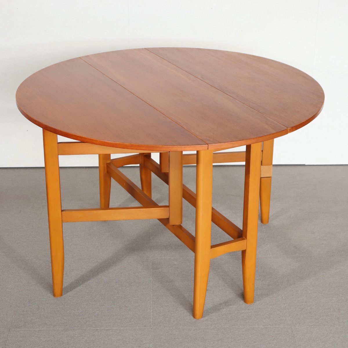 ビンテージ　ドロップリーフラウンドダイニングテーブル　 剥離 DROPLEAF TABLE - POINT NO.39｜東京｜五反田｜目黒｜真鍮照明