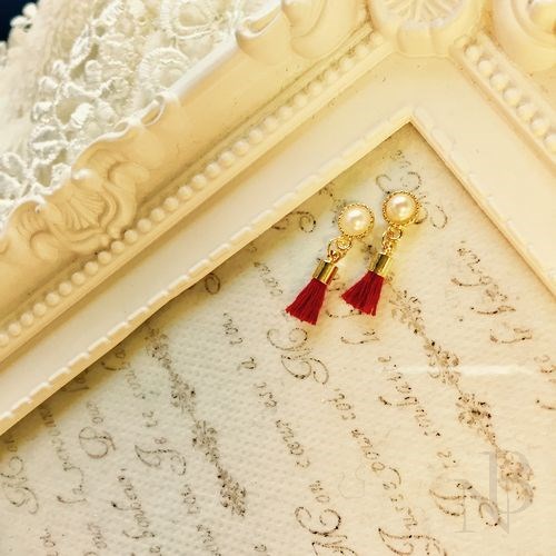 ミニタッセル ボルドー 20mm×3mm