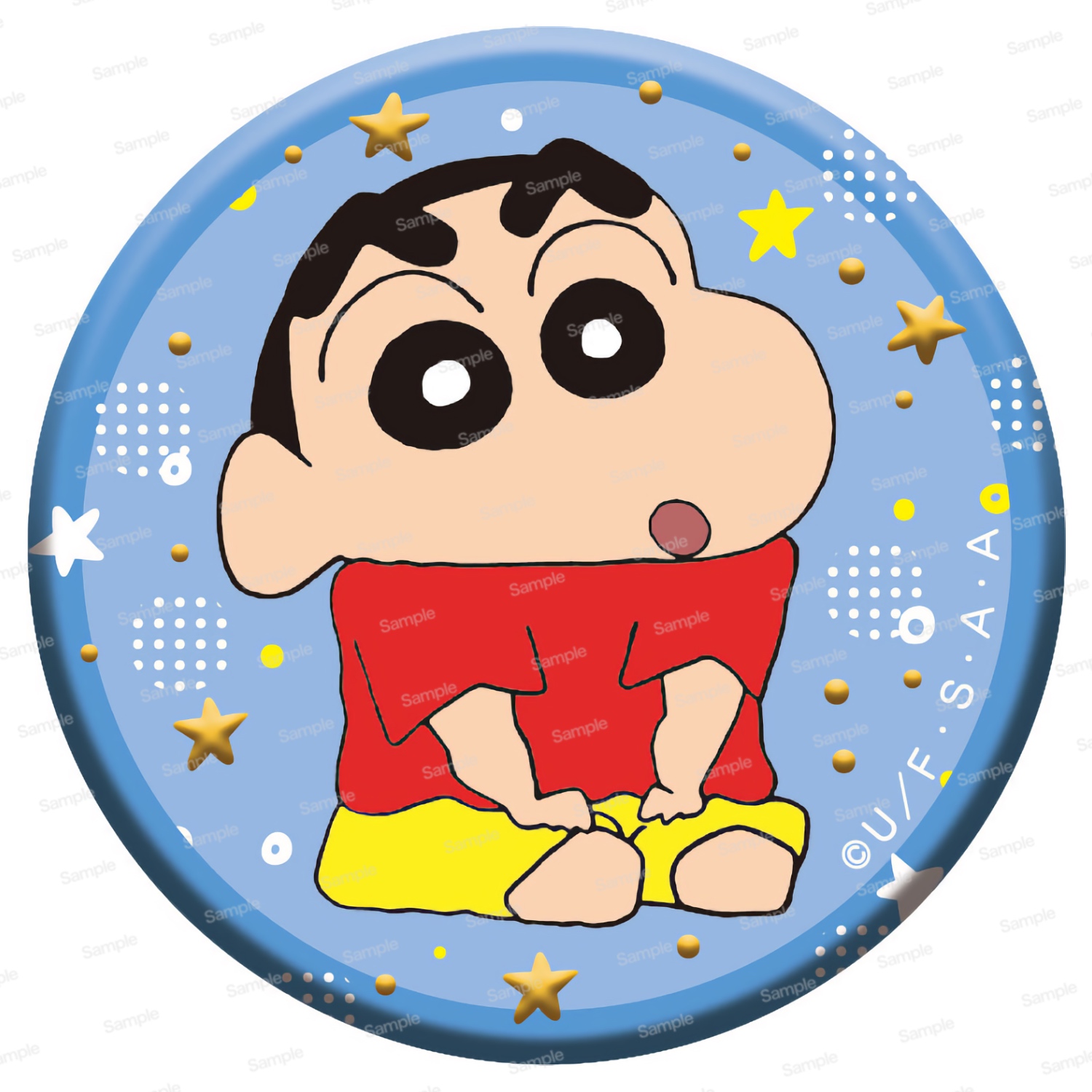 クレヨンしんちゃん　ぜ～んぶしんちゃん!?ぷっくりジュエリー缶バッジ しんちゃんその1