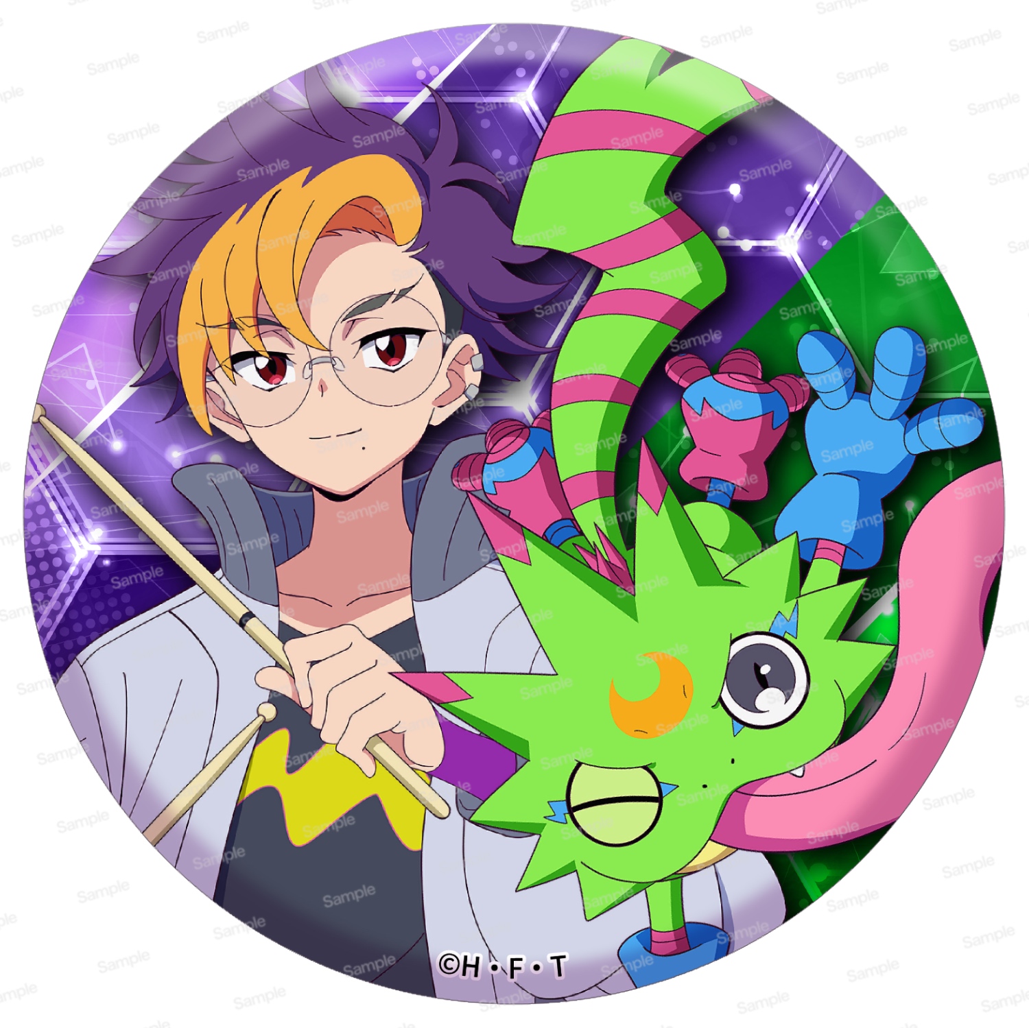 デジモンビートブレイク ドでか缶バッジ　天馬トモロウ & ゲッコーモン