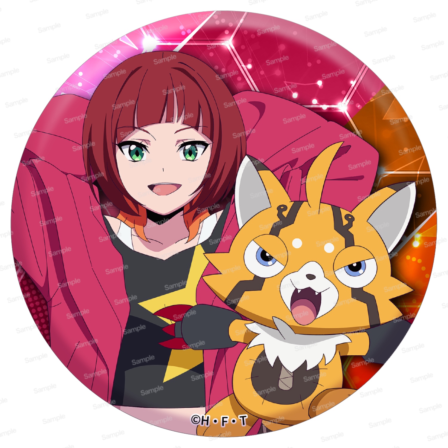 デジモンビートブレイク ドでか缶バッジ　咲夜レーナ & プリスティモン