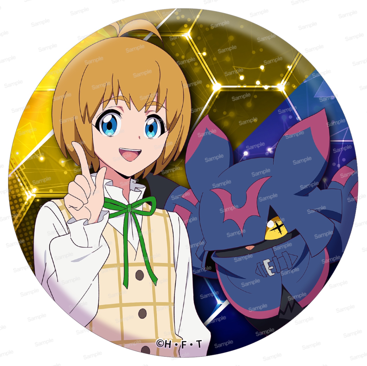 デジモンビートブレイク ドでか缶バッジ　久遠寺マコト & キロプモン