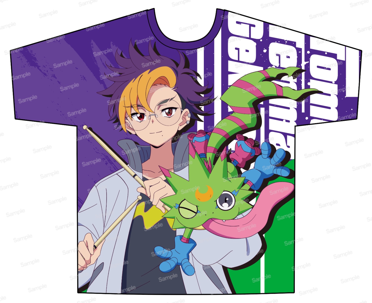 デジモンビートブレイク フルグラフィックTシャツ　天馬トモロウ & ゲッコーモン