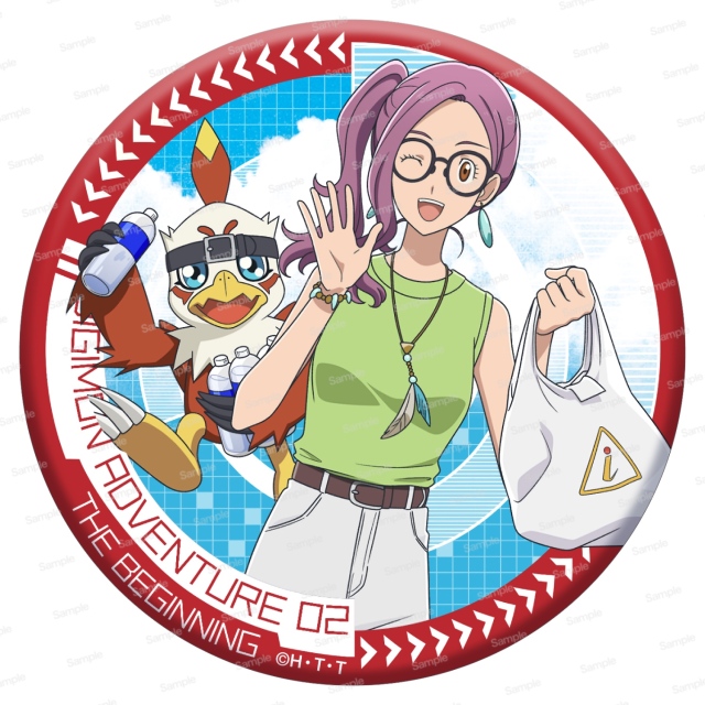デジモンアドベンチャー02 THE BEGINNING　ドでか缶バッジ　京&ホークモン