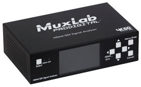 ■販売終了■　MuxLab（マックスラボ）HDMI2.0/3G-SDIアナライザー　【型番】MUX-A500831　※販売終了