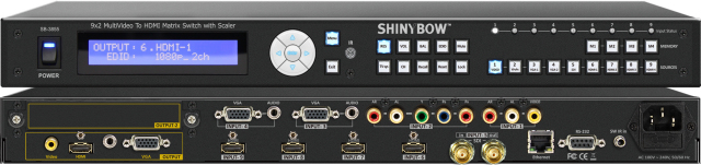 ■販売終了■　SHINYBOW（シャイニーボー）9入力2出力マルチフォーマットスイッチャー　【型番】SB-3855　※販売終了