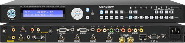 ■販売終了■　SHINYBOW（シャイニーボー）9入力2出力マルチフォーマットシームレススイッチャー　【型番】SB-3888　※販売終了