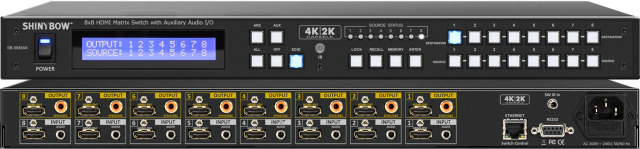 ■販売終了■　SHINYBOW（シャイニーボー）8入力8出力HDMI/AUDIOマトリックススイッチャー　【型番】SB-5688AK　※販売終了