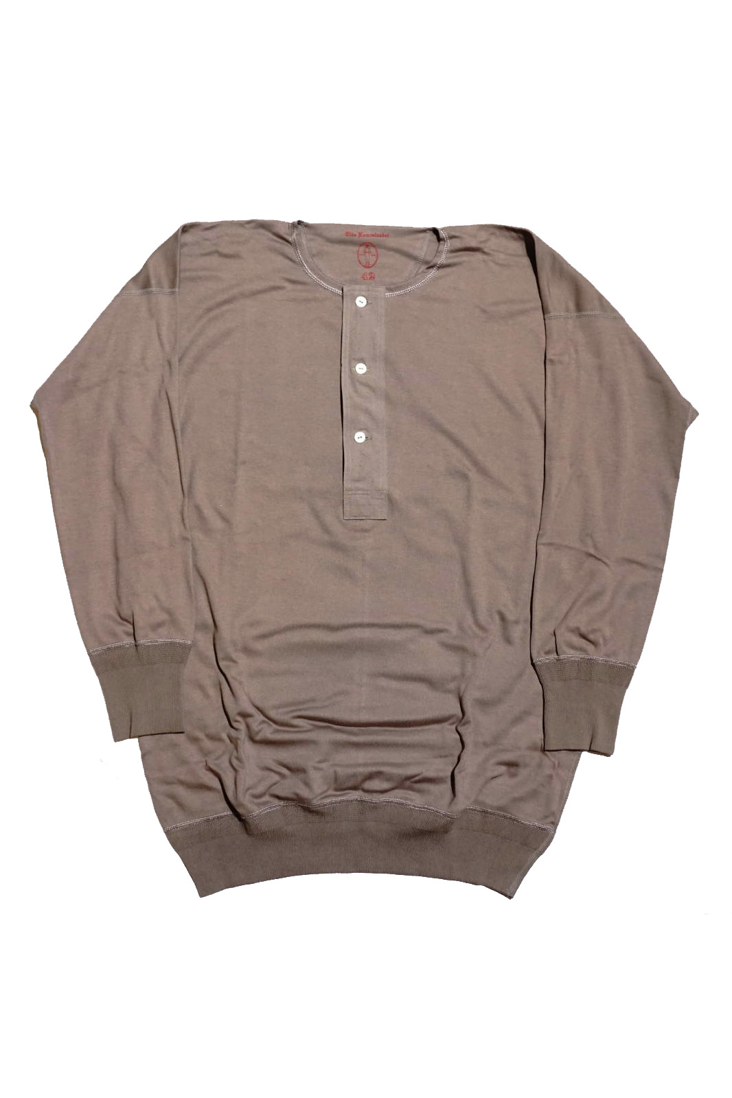 Olde Homesteader "Henley Neck Longsleeve" – Interlock – Rustic Grey