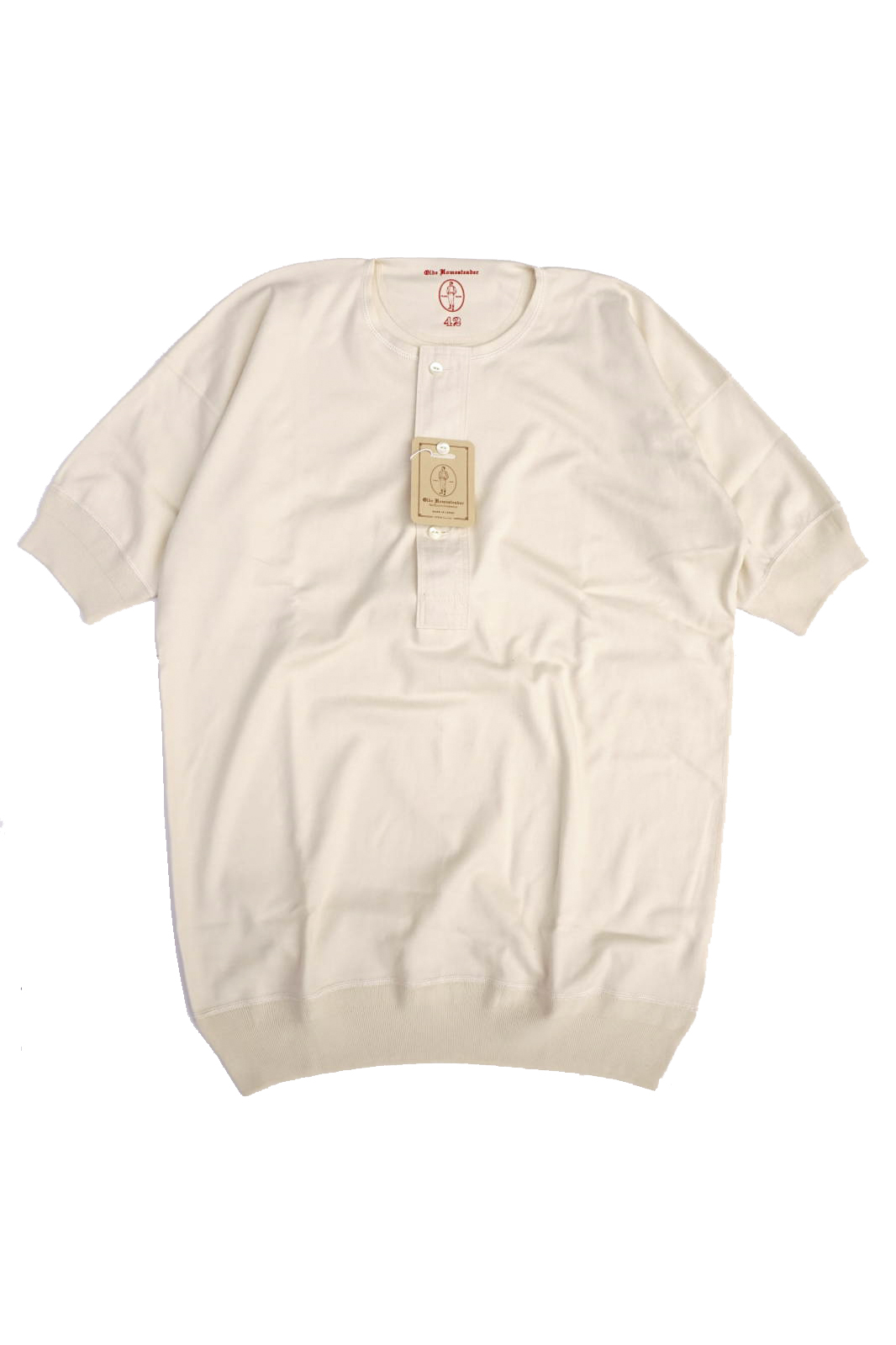 Olde Homesteader "Henley Neck Shortsleeve" - Interlock - Ivory