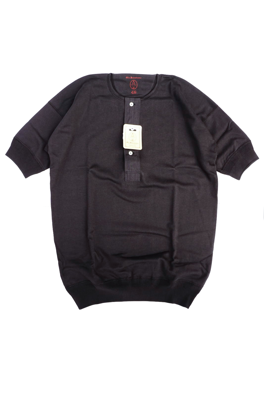 Olde Homesteader "Henley Neck Shortsleeve" - Interlock - Worker's Black