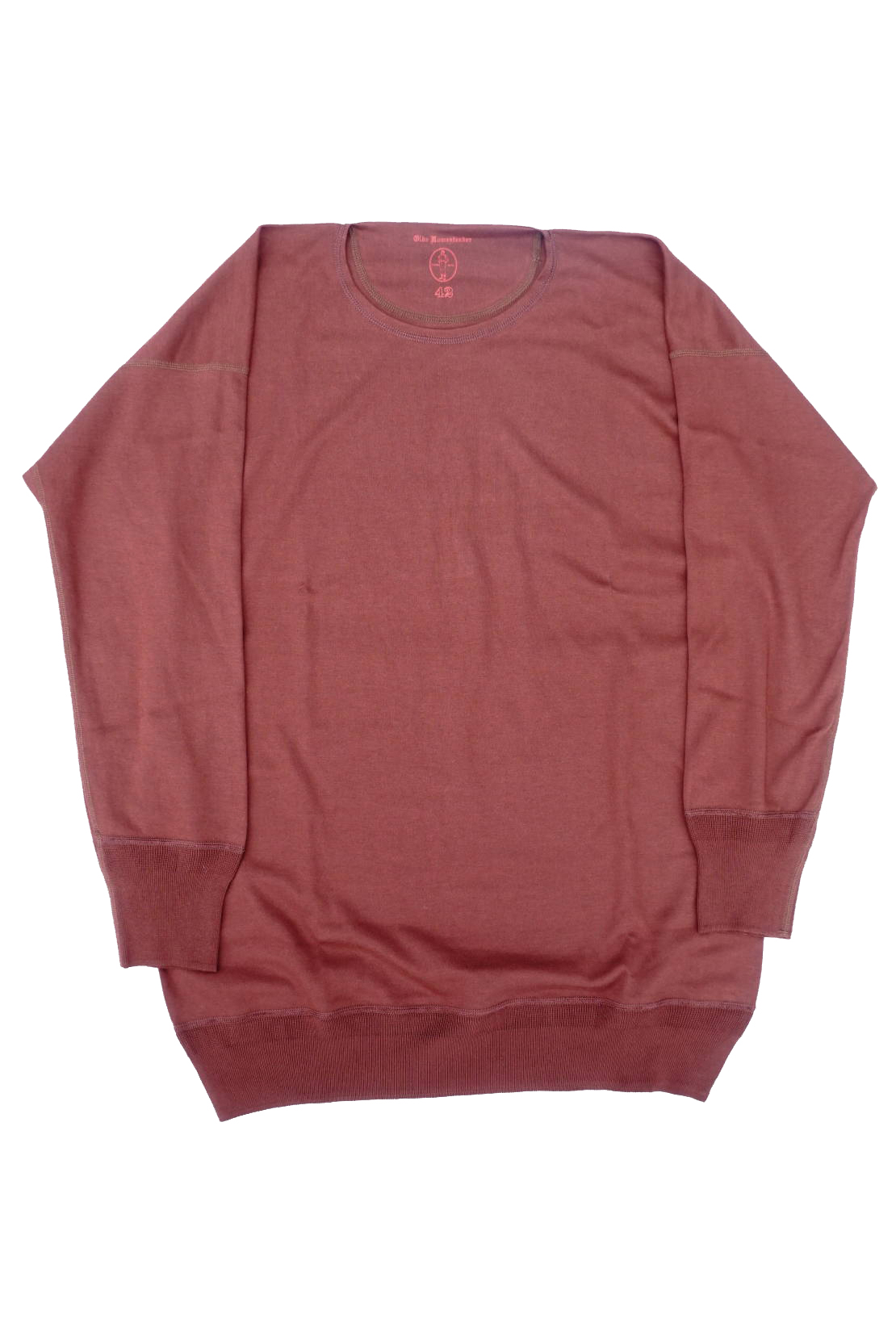 Olde Homesteader "Crew Neck Longsleeve" - Interlock - MAHOGANY