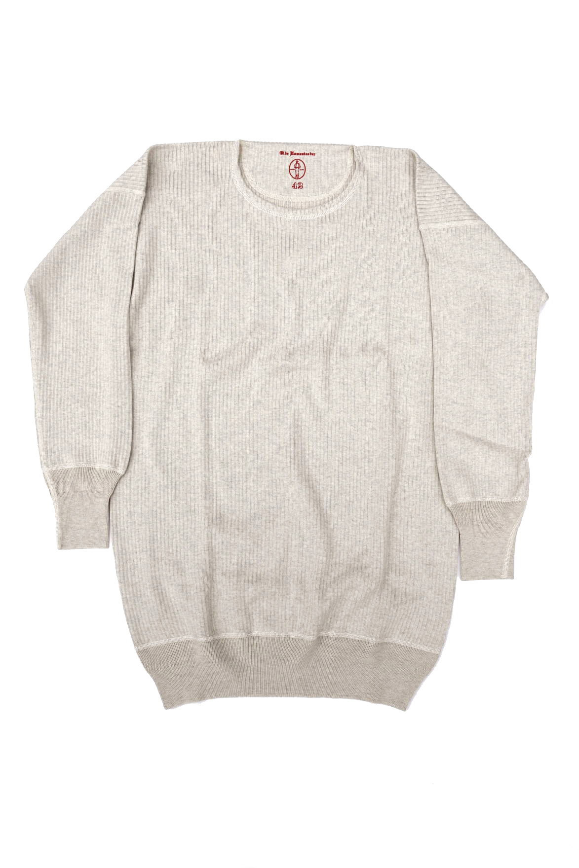 Olde Homesteader "Crew Neck Longsleeve" - Swedenish Army Rib - ECRU HEATHER