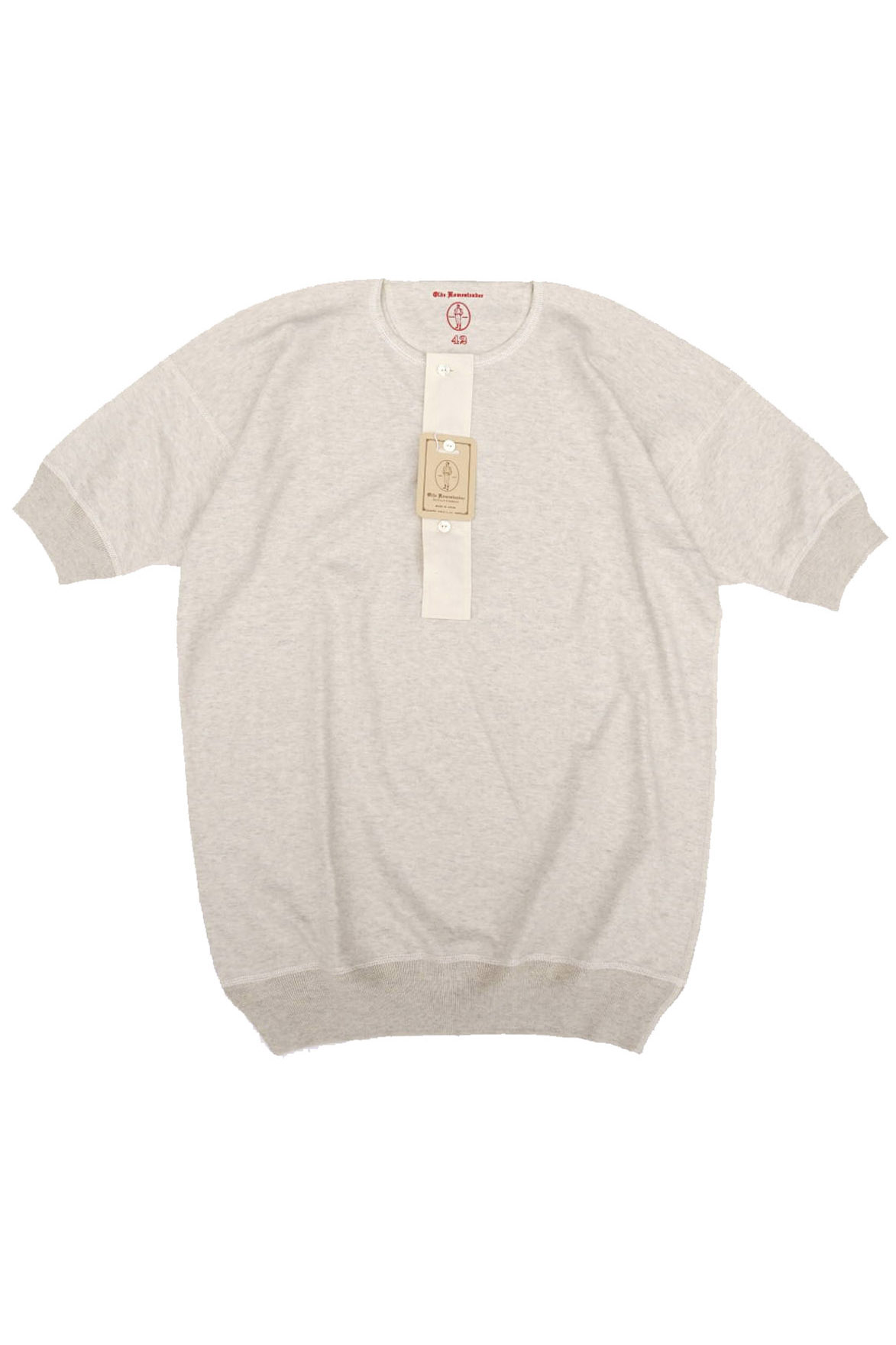 Olde Homesteader "Henley Neck Shortsleeve" - Interlock - ECRU HEATHER