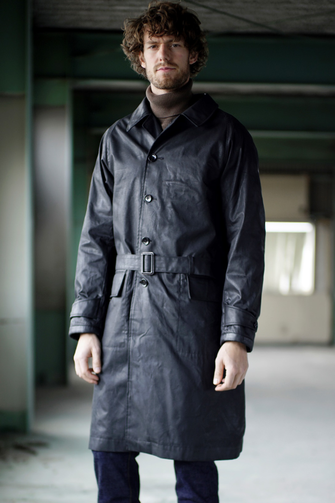 ADDICT CLOTHES JAPAN ACVM WAXED COTTON SINGLE DISPATCH COAT BLACK B.S.W